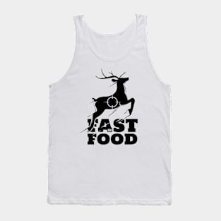 Deer Fast Food Buck Hunting Hunter Eat Food Meat Lovers Blk Tank Top